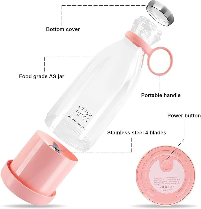 Portable Mini Juice Blender – USB Rechargeable Smoothie Maker